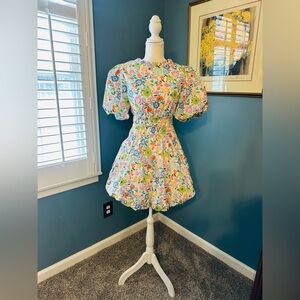 &merci Women’s Floral Bubble Dress with Puff Sleeves